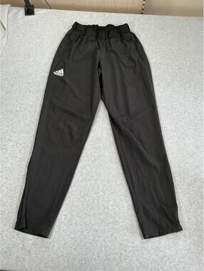 Adidas Youth Small Black Track Pants Zip‎ Ankle Soccer Athletic Joggers